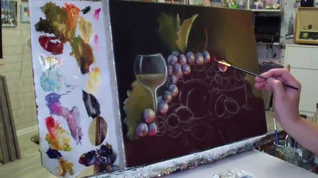 Алла Белопесоцкая видеоурок живопись маслом"Натюрморт фрукты (КЛАССИКА) часть 2" смотреть онлайн