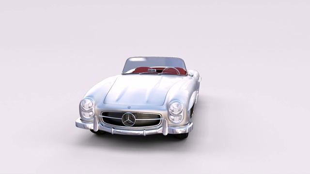 Mercedes 300 SL Roadster Full Silver rev 3D Model смотреть онлайн