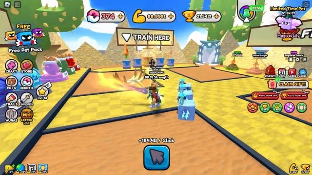 ЛУЧШИЙ СПОСОБ БЫСТРО ФАРМИТЬ В СИМУЛЯТОР МЕЧА! КОДЫ Pull A Sword ROBLOX смотреть онлайн