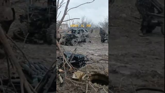 Уничтоженная российской артиллерией техника и укрытие боевиков ВСУ? смотреть онлайн