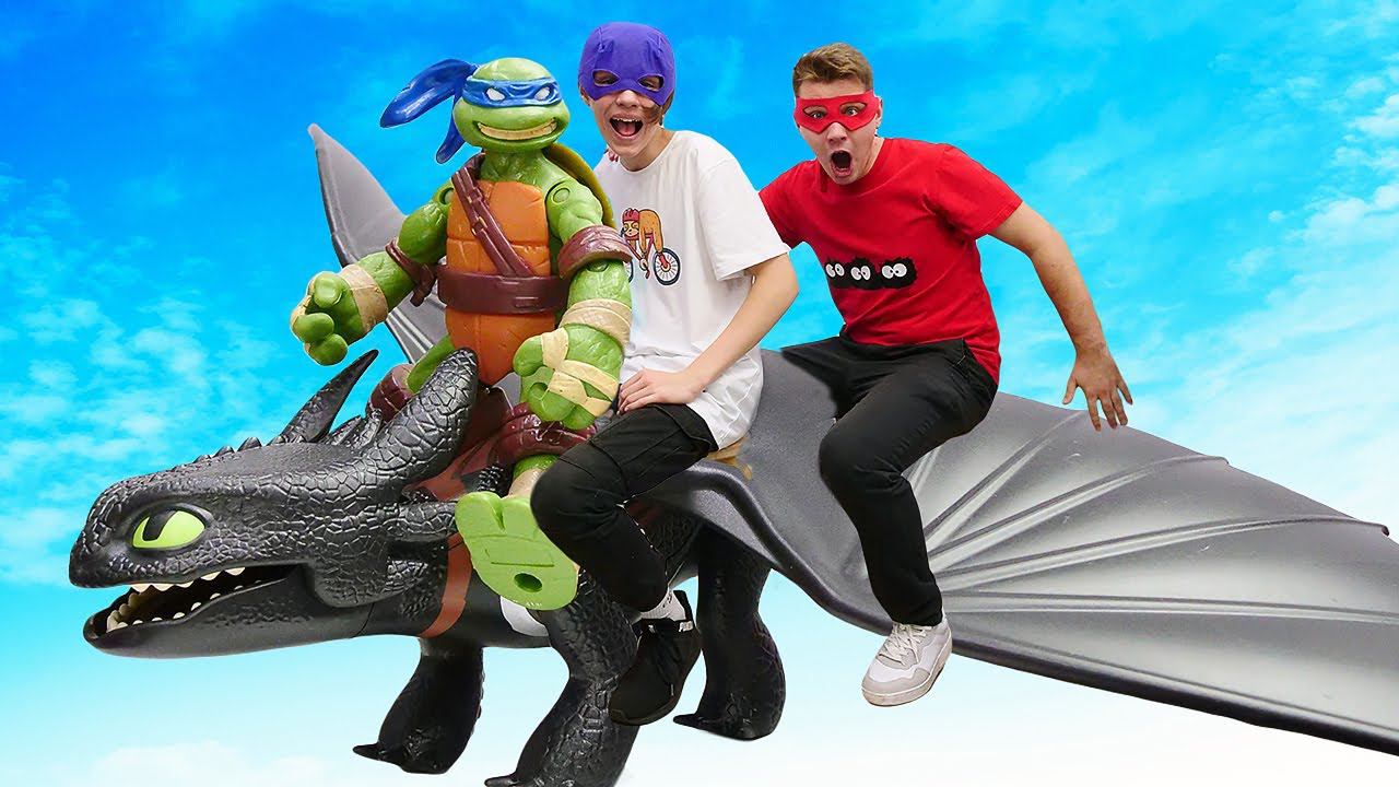 Черепашки Ниндзя игры битвы - Леонардо и Беззубик спасают Супер Ниндзя! - Видео шоу для мальчиков смотреть онлайн