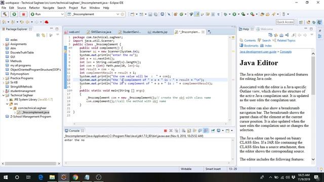 how to create the 10's complement program in java on eclipse смотреть онлайн