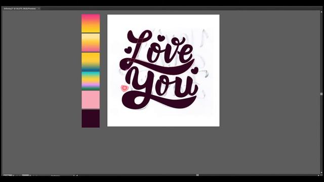 Tutorial Lettering in Adobe Illustrator/ Typography Tutorial, SpeedArt | Love You смотреть онлайн