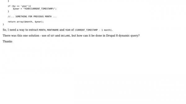 Drupal: Previous month in sql (2 Solutions!!)