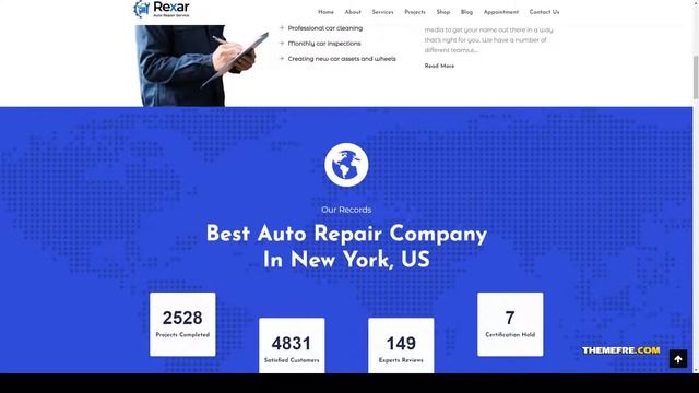 Rexar Auto Mechanic WordPress Theme mechanic workshops body shop Azumi смотреть онлайн
