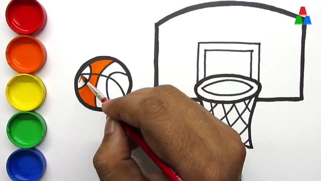 Drawing and Coloring Basket Ball and Net | Learn Colors | Skip To My Lou | ColourCups TV ☆ смотреть онлайн