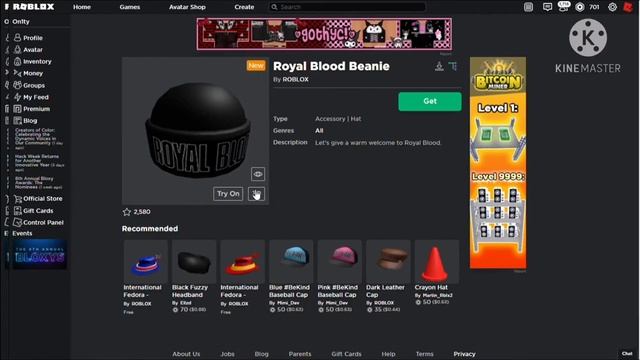 Free Accessory! How To Get The "Royal Blood Beanie" - ROBLOX смотреть онлайн