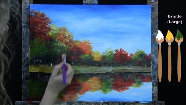 Learn How to Paint "GEESE GOING SOUTH" with Acrylic - Paint and Sip - Step by Step Landscape Lesson смотреть онлайн
