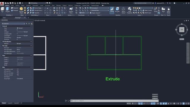 How to create 3D walls in AutoCAD | Presspull, Extrude, Polysolid смотреть онлайн