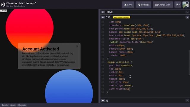 Create Animated Glassmorphism Popup using HTML, CSS & JavaScript смотреть онлайн
