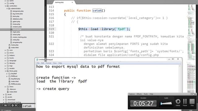 export Mysql data to pdf with fpdf смотреть онлайн