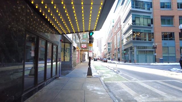 Boston Massachusetts USA  -  Snowing - Walking Tour 4k