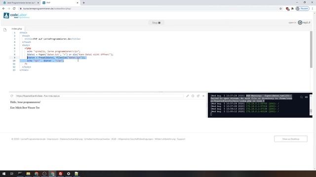 Datei-Handling in PHP: Dateien mit Inhalt füllen - PHP-Tutorial für Anfänger (deutsch) смотреть онлайн