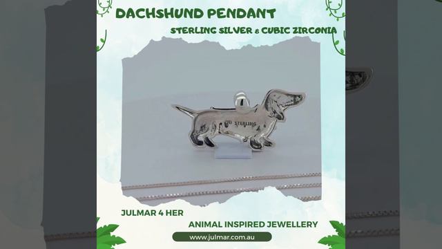 P0122green Dachshund Sterling Silver with CZ Pendant смотреть онлайн