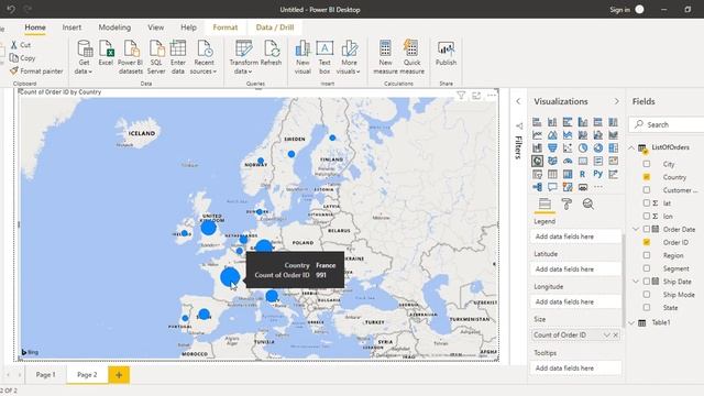 Power BI Tutorial for Beginners 6 - How to Create and Use Maps in Power BI смотреть онлайн