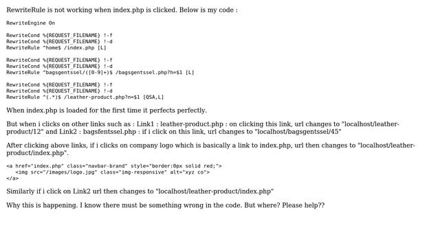 DevOps & SysAdmins: RewriteRule is not working when index.php is clicked смотреть онлайн