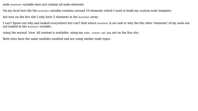 Drupal: rendering node $content but not all $content is there смотреть онлайн