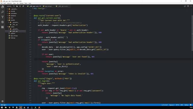 Python Flask JWT auth token #4 смотреть онлайн