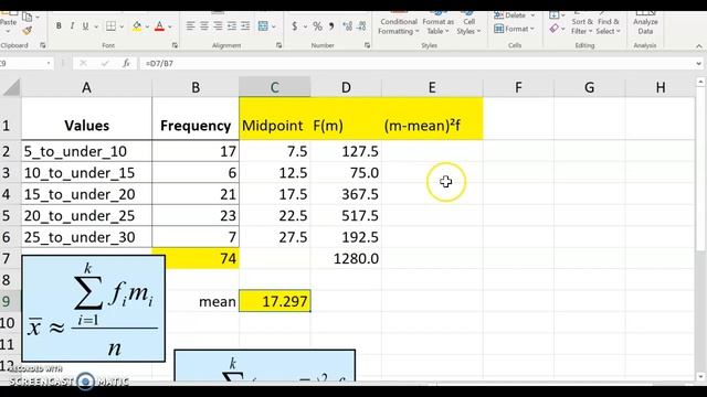 Approximate mean and standard deviation in Excel смотреть онлайн
