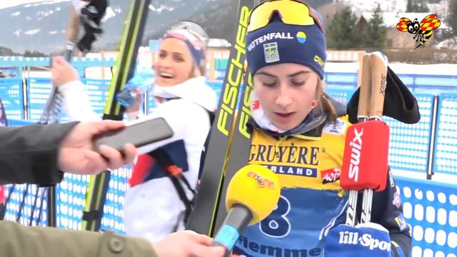 Ebba Andersson tvåa i dagens lopp i Tour de ski смотреть онлайн