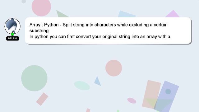 Array : Python - Split string into characters while excluding a certain substring смотреть онлайн