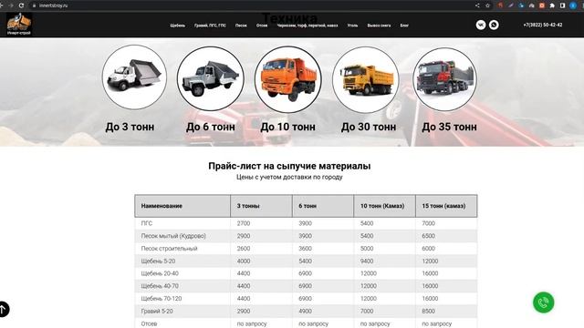 SEO-аудит проекта innertstroy.ru (Сыпучие материалы) смотреть онлайн