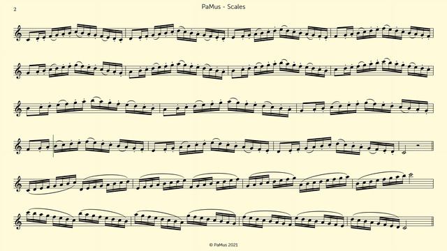 C major scale for Clarinet and Piano, Tempo 100, 2 octaves accompaniment 442Hz смотреть онлайн