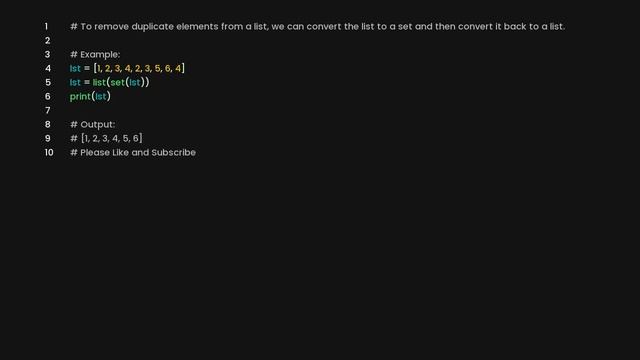 Remove duplicate elements from a list смотреть онлайн