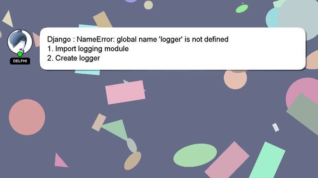 Django : NameError: global name 'logger' is not defined смотреть онлайн