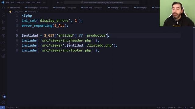 CRUD con PHP y MySQL - 03 Pasando los HTML a PHP y navegación por GET смотреть онлайн