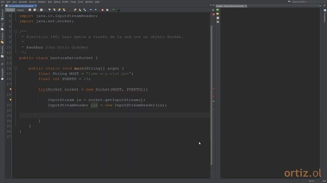 Java - Ejercicio 198: Leer Datos a Través de la Red con un Objeto Socket смотреть онлайн