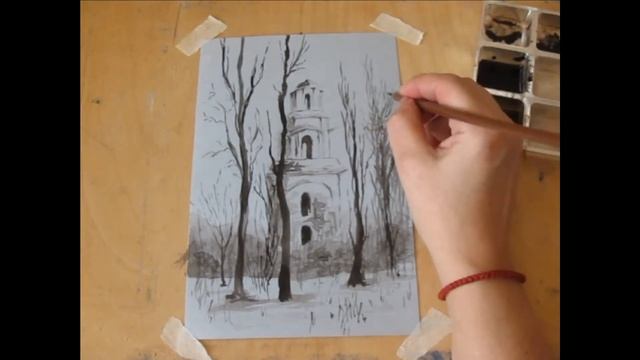 Занятие по графике. Тушь, перо смотреть онлайн
