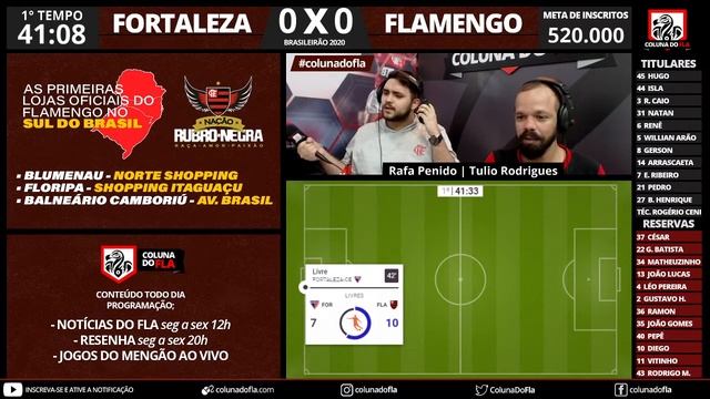 FORTALEZA X FLAMENGO AO VIVO - TRANSMISSÃO BRASILEIRÃO 2020 - 27ª RODADA NARRAÇÃO RAFA PENIDO смотреть онлайн