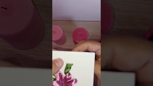 вышивка лентами на картоне.открытка.רקמה מסרט על קרטון לכרטיס ברכה смотреть онлайн