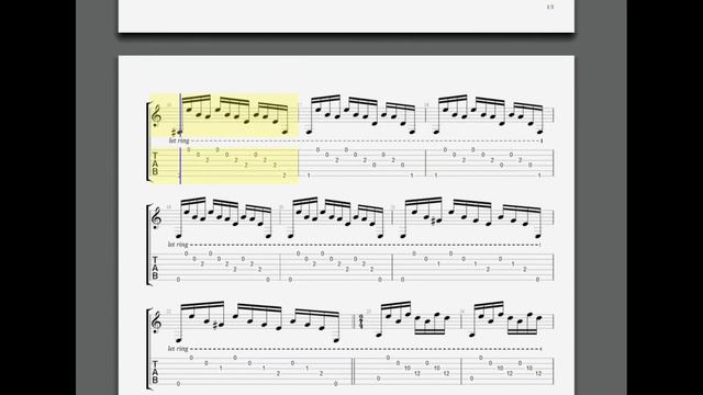 Leo Brouwer - Etude No. 6 (Estudios Sencillos) - Guitar Tab