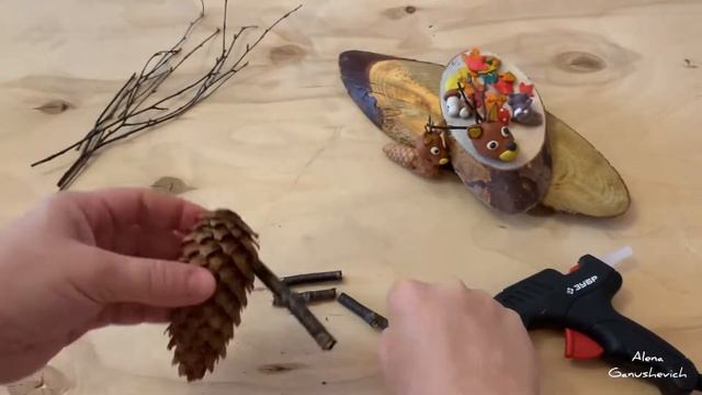 Поделка из природного материала. Осенняя поделка в садик. Осенняя поделка в школу смотреть онлайн