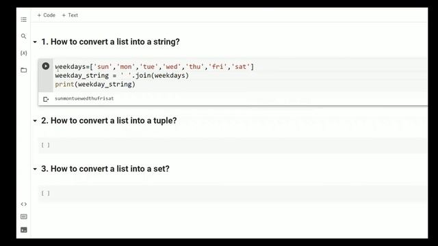 Convert list into a string in python | convert list into a set in python | list into a tuple смотреть онлайн