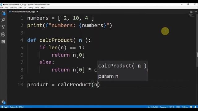 product of numbers list v2 in python ? смотреть онлайн