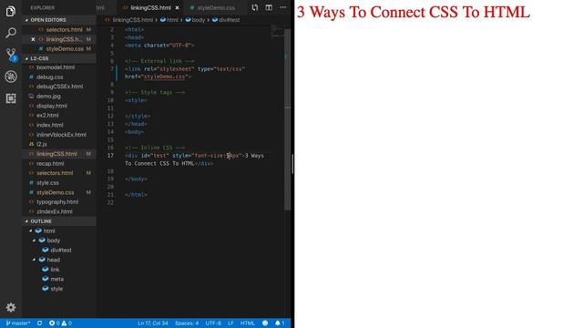 Linking CSS to HTML смотреть онлайн