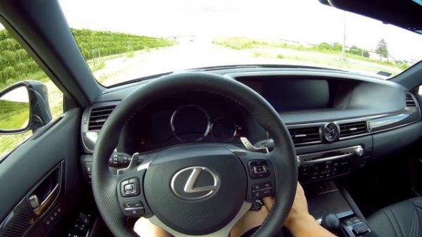 Lexus GS F 5.0 V8 477 hp TEST POV Drive & Walkaround ENGLISH SUBTITLES
