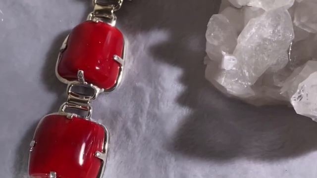 Серебряный браслет с КОРАЛЛАМИ смотреть онлайн