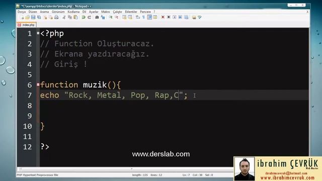 PHP Ders 15 - Function Oluşturma - Derslab.com смотреть онлайн