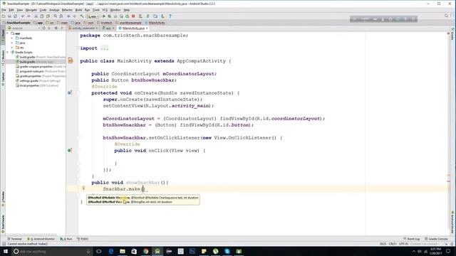 Android Tutorial 25 :: Android Snackbar смотреть онлайн