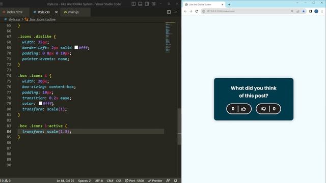 How To Make Like And Dislike System Using HTML CSS & JavaScript смотреть онлайн