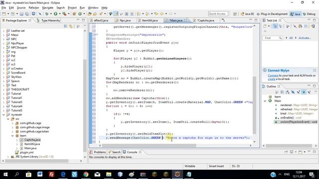 Как создать плагин для Minecraft? ~ Captcha Plugin. смотреть онлайн
