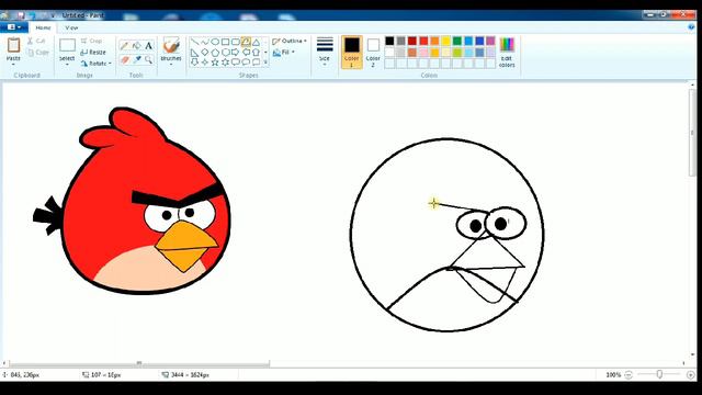 How to Draw Red Angry Birds with MS Paint смотреть онлайн