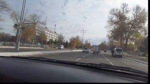 Алмалык бывшая ул. Ленина (сейчас Амира Тимура)от моста до Телеграфа из окна автомобиля