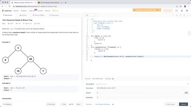 Maximum Depth of Binary Tree - LeetCode - Golang смотреть онлайн