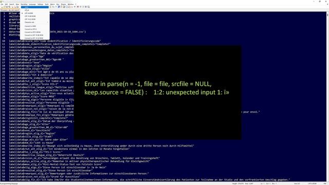 Error in parse.... UTF-8 BOM Error when source an r-script from within rmarkdown смотреть онлайн