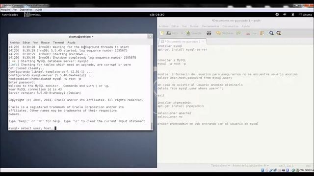 Instalar MySQL y phpmyadmin en Linux Debian смотреть онлайн